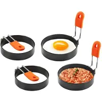INF Anneau d'oeuf et moule à omelette Acier inoxydable / Silicone, pack de 4