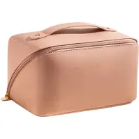 INF Trousse de toilette spacieuse en cuir PU Noir Pink