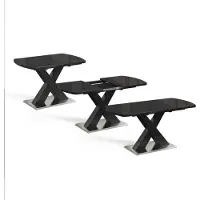Vicco Table de salle à manger Chinto Noir 120-160 x 80 cm extensible, Model 51272