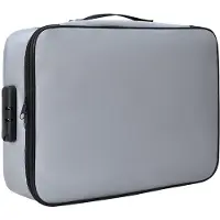 INF Sac à documents ignifuge, trois couches avec serrure Grey