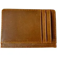 INF Porte-cartes avec protection RFID en cuir véritable Brown