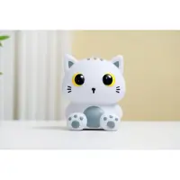 Itotal Grey Cat-18 × 15 × 12.5 Cm Lamp Blanc Enfants