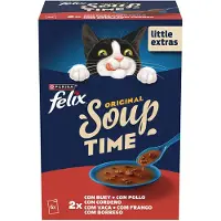 Purina Nourriture Humide Pour Chats Felix Soupe De Boeuf 6x48g