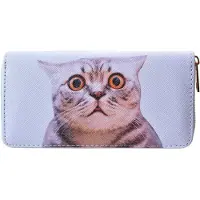 Juleeze Portefeuille JZWA0223, blanc et gris, dimensions 19x10 cm, motif chats