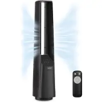 Auronic Ventilateur de tour - Modèle sans pales - Refroidisseur d'air - Ventilateur de sol - Ventilateur silencieux sur pied - 101 CM - 6 vitesses - Ventilateur - Avec minuterie - 39 dB - Gris