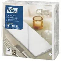 Tork Serviet Linstyle hvid 39x39cm 1/8 fold 50stk/pak - (50 x 12 pakker)