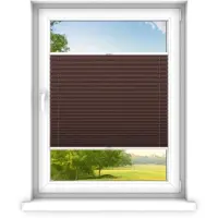Time4blinds , Store plissé sur mesure, Sans perçage, 70x60 cm, Brun Classique