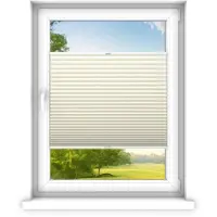 Time4blinds , Store plissé sur mesure, Sans perçage, 80x220 cm, Blanc crème