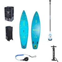 Wattsup SUP Paddle gonflable Blue Pike 11'6 Full Pack + Siège + Pagaie 2en1 Dropstitch Max 150 kg - 350x84x15cm
