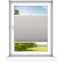 Time4blinds , Store plissé sur mesure, Sans perçage, 60x220 cm, Gris Clair