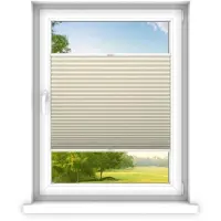 Time4blinds , Store plissé sur mesure, Sans perçage, 60x70 cm, Crème Beige