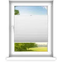 Time4blinds , Store plissé sur mesure, Sans perçage, 70x190 cm, Blanc