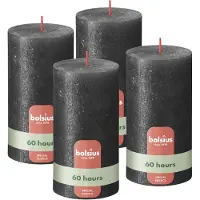 Bolsius Bougies pilier rustiques Shimmer 4 pcs 130x68 mm Anthracite