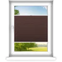 Time4blinds , Store plissé sur mesure, Sans perçage, 30x160 cm, Brun Classique