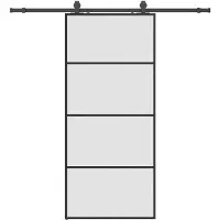 vidaXL Porte coulissante avec ferrure noire 90x205 cm verre ESG