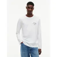 Tommy Hilfiger T-Shirt 'Logo Long Sleeve' rouge / noir / blanc