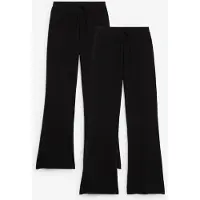 Bonprix Lot de 2 pantalons évasés en jersey coton extensible