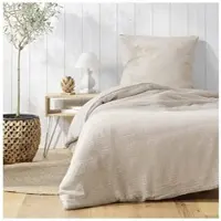 Douceur d'intérieur Parure en lin avec texture, ANGELIA, 140 x 200 cm, beige