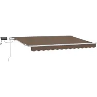 vidaXL Store à rallonge taupe 400 x 350 cm en tissu et aluminium