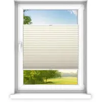 Time4blinds , Store plissé sur mesure, Sans perçage, 110x90 cm, Vanille