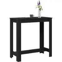 vidaXL Table bar 102 x 50 x 103,5 cm, matériau de bois, noire, imitation chêne