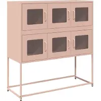 vidaXL Sideboard Rosa 100,5x39x107 cm Acier laminé à froid
