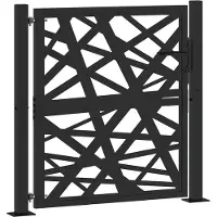 vidaXL Portail de jardin noir 105x106 cm acier conception de lumière