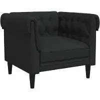 vidaXL Fauteuil Chesterfield Noir Tissu