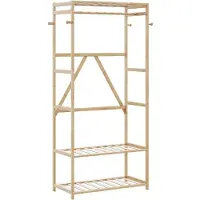 vidaXL Porte-vêtement avec étagères 80x40x175 cm bambou