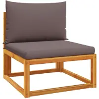 vidaXL Canapé de jardin sans accoudoirs avec coussins bois acacia & corde