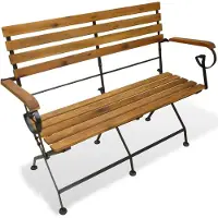 vidaXL Banc de jardin pliable 112 cm bois massif acacia