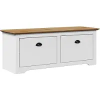 vidaXL Banc de couloir BODO blanc et marron 114x40x45 cm