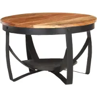 vidaXL Table basse Ø68x43 cm bois massif acacia