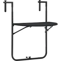 vidaXL Table de balcon suspendue noire 60x64x83,5 cm plastique aspect rotin