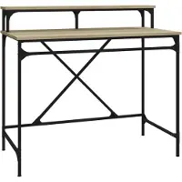 vidaXL Bureau chêne Sonoma 100x50x90 cm bois composite et fer
