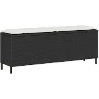 vidaXL Banc de jardin avec coussins Noir 110x30x40,5 cm Poly rotin