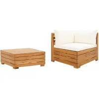 vidaXL Ensemble de salon de jardin 2 pièces avec coussins en bois massif d'acacia