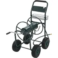 vidaXL Chariot pour tuyau de jardin avec raccord de tuyau 1/2" 75 m acier