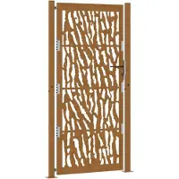 vidaXL Portail de jardin 105 x 205 cm en acier patiné avec motif de traces
