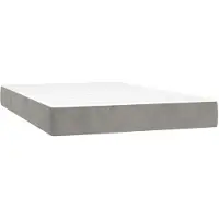 vidaXL Matelas à ressorts ensachés gris clair 120x200x20 cm velours