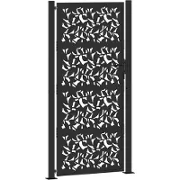 vidaXL Portail de jardin noir 105 x 205 cm en acier avec motif feuille