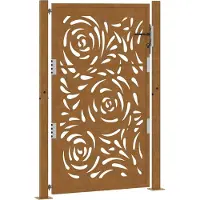 vidaXL Portail de jardin 105 x 155 cm en acier patiné motif flamme