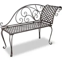 vidaXL Chaise longue de jardin 128 cm Acier antique brun