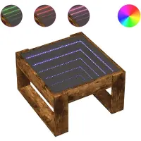 vidaXL Table basse avec Infinity-LED chêne fumé 50x53x30 cm