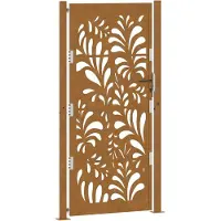 vidaXL Portail de jardin 105 x 205 cm en acier patiné motif vagues