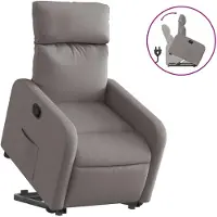 vidaXL Fauteuil relax avec releveur Taupe Tissu
