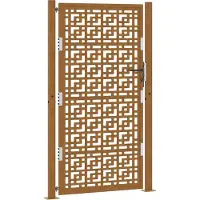 vidaXL Portail de jardin 105 x 180 cm en acier patiné avec croix