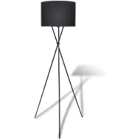 vidaXL Lampadaire avec abat-jour haut support noir