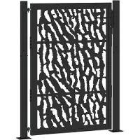 vidaXL Portail de jardin noir 105 x 130 cm en acier avec motif de traces