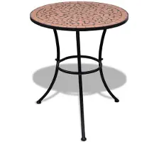 vidaXL Table de bistrot Terrakotta-Rouge 60 cm Mosaïque